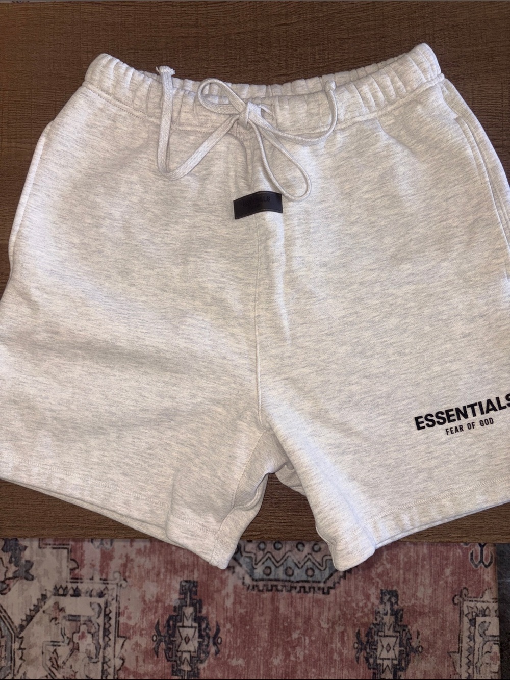 Fear of God ESSENTIALS-LIGHT OATMEAL Light Gray Athletic Shorts